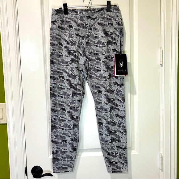 Spyder Pants - Spyder Active Black White Workout Leggings Size Large NWT